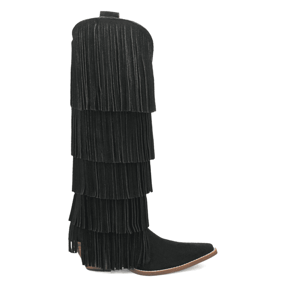 Dingo Womens Wild Child Fringe Snip Toe Pull On Cowboy Tall Boots