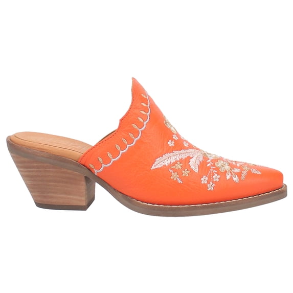 Dingo Womens Wildflower Floral Embroidered Round Toe Mules Boots Shoes
