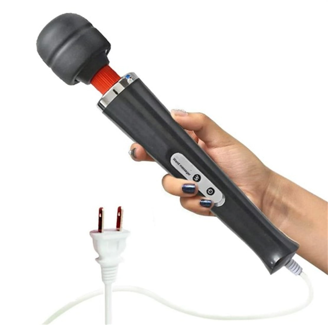 Dingrich 10 Speeds Wired Powerful Handheld Massager with Strong Vibrations, Personal Therapy Massager for Sports Recovery, Muscle Aches, Body Pain (Black)