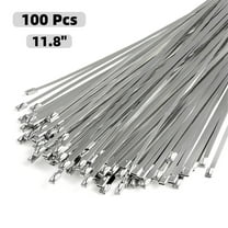 Dingrich 100pcs Stainless Steel Cable Ties, 11.8inch Heavy Duty Self-Locking Ties (4.6x300mm) Ball Self-Locking, High Temperature Resistant Cable Ties for Rails, Pipe, Fence, Canopy, Outdoor