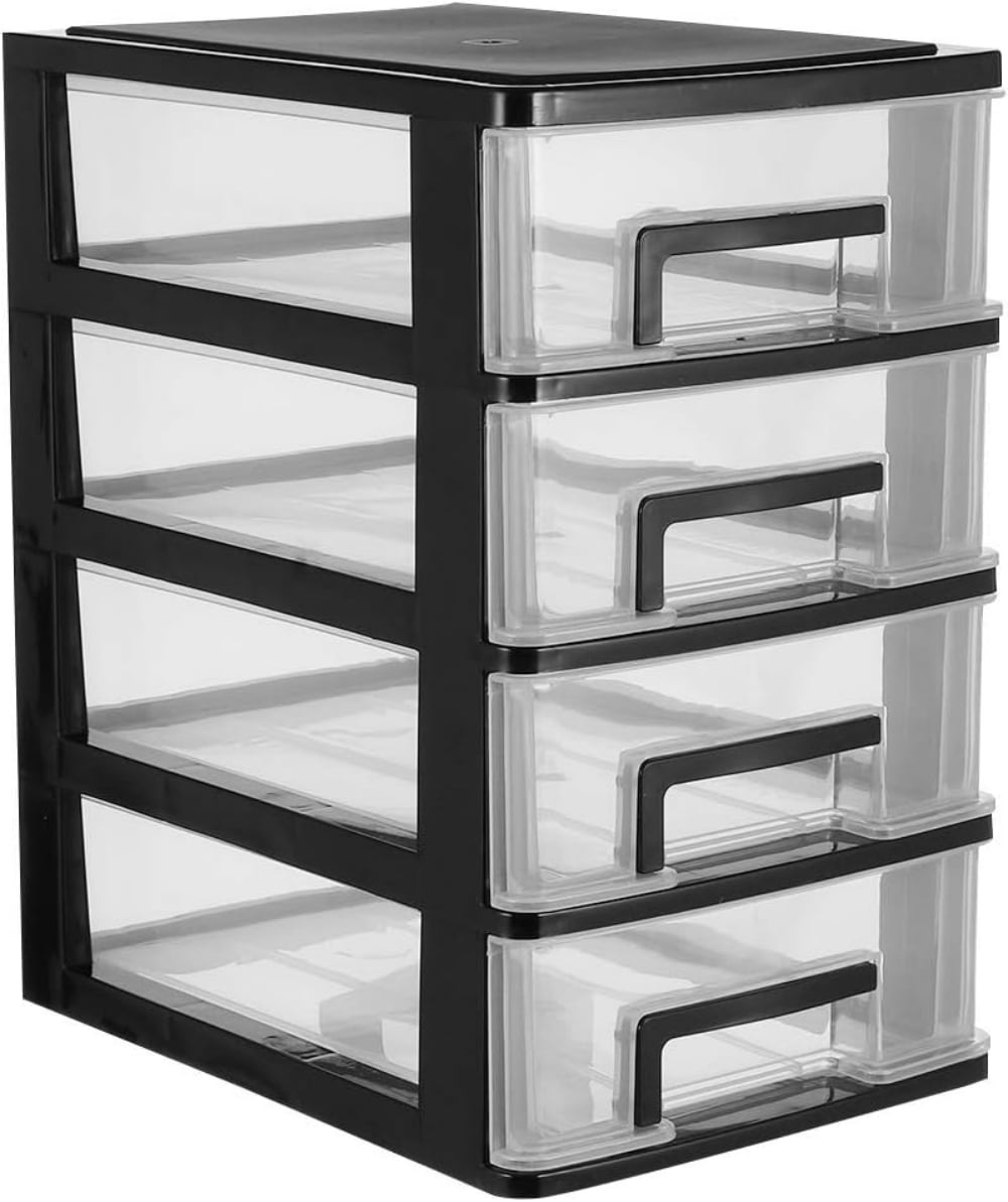Dingrich 4-Layer Storage Cabinet, 4 Plastic Storage Drawers