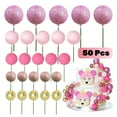 thumbnail image 1 of Dingrich 50Pcs Ball Cake Toppers Set - 4 Size Variety for Themed Parties, DIY Cupcake Inserts & Foam Balloons, Cake Supplies Decoration for Birthdays Party, Weddings - Pink, 1 of 7