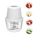 thumbnail image 1 of Dingrich Electric Garlic Chopper, 400ML Large Capacity Onion Chopper with 6 Blades & Separation Partition, Mini Portable Kitchen Chopper for Chili Peppers, Ginger, Peanuts, Vegetable - White, 1 of 9