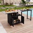 thumbnail image 1 of Dingrich Versatile Outdoor Cabinet with Folding & Expandable Work Surfaces, Ample Storage Space, and Lockable Wheels, Iron & Stainless Steel, 47.2 x 23.7 x 37.4 inches, Matte Black, 1 of 12