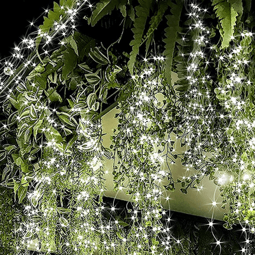 Dinheiro 2 Pack of 200 LED Solar Waterfall Lights, 8 Modes, Fairy Lights for Indoor and Outdoor Decor