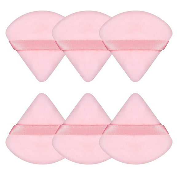 Dinheiro Powder Puff Face Soft Triangle for Loose and Body Powder, Velour Makeup and Foundation Blending Sponges,pink