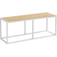 thumbnail image 1 of Dining Bench, 47.2 Inch Industrial Style Kitchen Table Bench, Steel Frame, Easy to Assemble, for Kitchen, Dining Room, White and Natural WN12CD01, 1 of 9