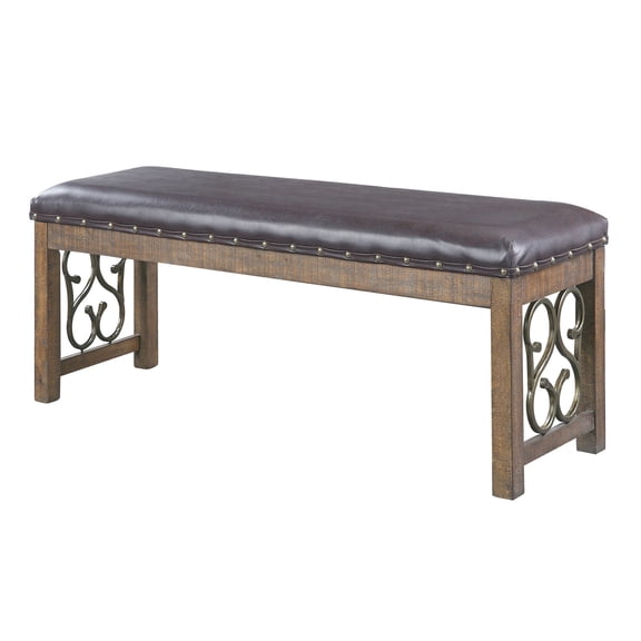 Dining Bench | Beautify Bedroom Space | Soft - Touch Faux Leather Material | Classic Look with Pedestal Bases