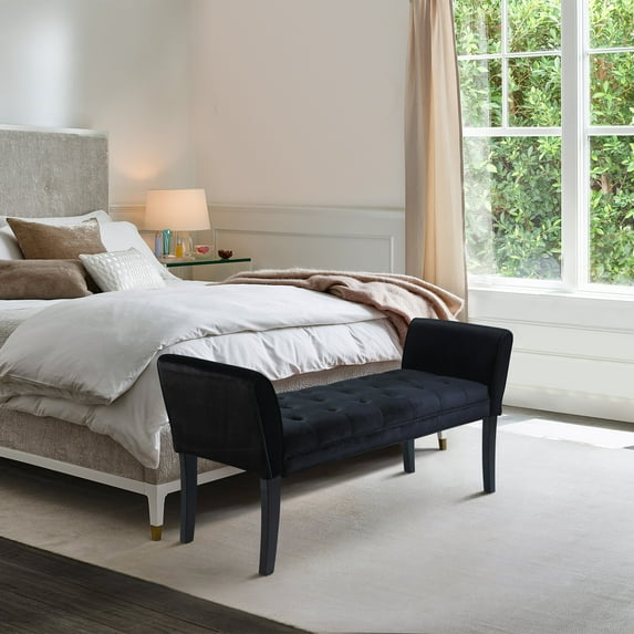 Dining Bench, Chatham Bench in Black Velvet, Black Kitchen Bench,Velvet Dining Room Bench, Furniture,Dining Furniture,Benches Chatham Bench in Black Velvet