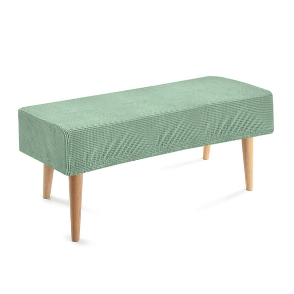 Dining Bench Cover, Stretch Piano Long Bench Stool Slipcover, Rectangle Washable Seat Cushion Protector for Living Room, Bedroom and Kitchen, Light Green