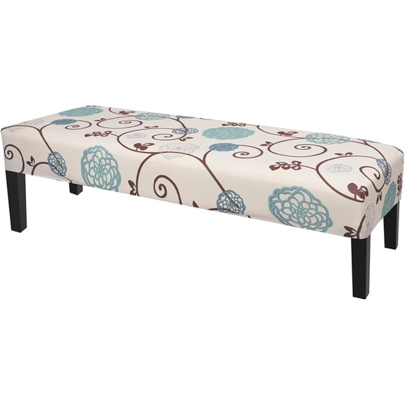 Dining Bench Cover, Stretch Washable Long Bench Seat Covers, Rectangle Dining Table Bench Slipover for Dining Room, Living Room, Kitchen(Black)