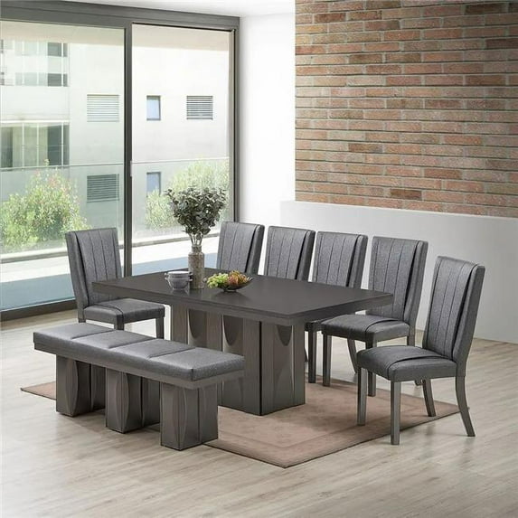 Dining Bench, Dark Gray