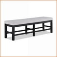 thumbnail image 1 of Dining Bench Gray Fabric Upholstered Solid Wood Frame | Black | Transitional, 1 of 5