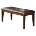 Dining Bench with BiCast Vinyl Padded Seat, Cherry
