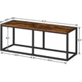 thumbnail image 1 of Dining Benches, Pair of 2 Benches, 47.2 Inch Table Bench, Industrial Style Indoor Bench, Steel Frame, Easy to Assemble, for Kitchen, Dining Room, Rustic Brown and Black BF12CDP201, 1 of 4