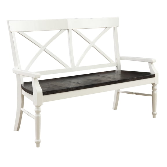 Dining Benches, Wallace & Bay Mountina Brown And White Bench, Brown+White Wooden Dining Benches,Solid Wood Dining Benches With Storage, Furniture Dining Furniture Benches