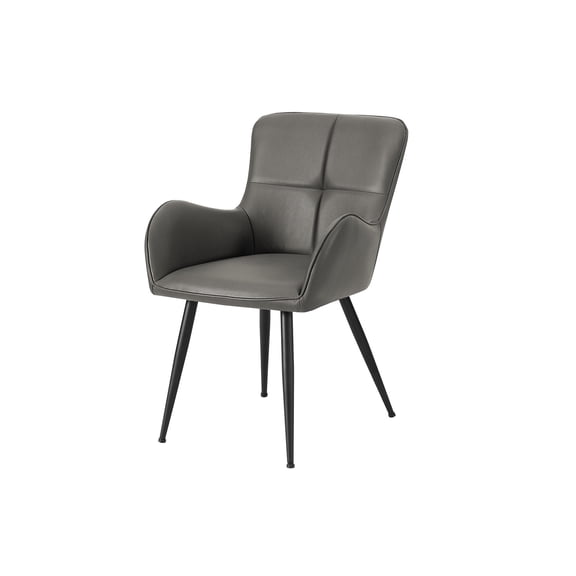 Dining Chair - 33"H - 2pcs - Upholstered - Dining - Kitchen - Gray Faux Leather