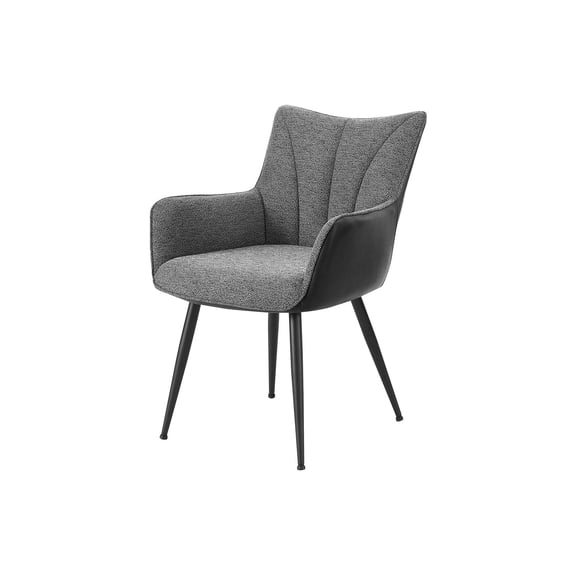 Dining Chair - 35"H - 2pcs - Upholstered - Dining - Kitchen - Dark Gray Fabric