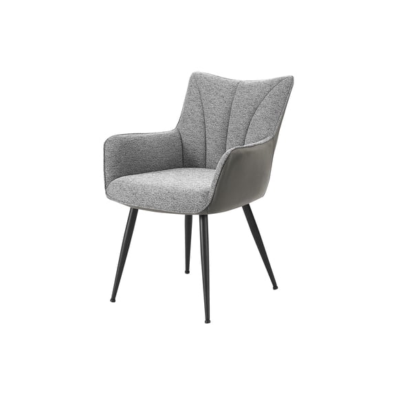 Dining Chair - 35"H - 2pcs - Upholstered - Dining - Kitchen - Light Gray Fabric