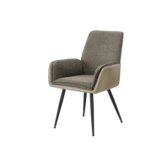 Dining Chair - 36"H - 2pcs - Upholstered - Dining - Kitchen - Taupe Faux Leather