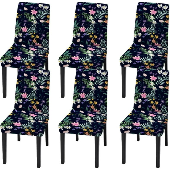 Dining Chair 6 Piece Set Highly Elastic and Removable for Easy Assembly, Dining Chair Cover Protects Chairs. Chair Covers are Available in a Variety of Patterns