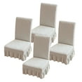 thumbnail image 1 of Dining Chair Cover, 4 Pack Seersucker Chair Covers for Dining Chairs with Skirt, Stretch Dining Chair Slipcovers Removable Washable Chair Protector for Home Banquet Party Wedding ,Gray, 1 of 6