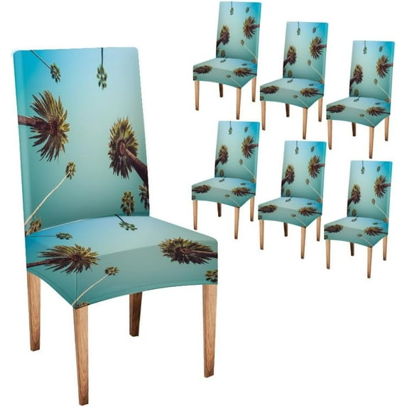 Dining Chair Cover 6 Pack Parsons Chair Furniture Protector Stretch Chair Covers for Dining Room,Restaurant,Kitchen,Party Redeo Los Angeles Vintge Trees Vintage Clear Summer Skies