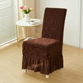 thumbnail image 1 of Dining Chair Cover Jacquard Elastic One-Piece Skirt Style | Polyester | Fits 15-24 in | Home Decor, 1 of 7