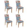 thumbnail image 1 of Dining Chair Covers 4 Pack with Floral Peony and Autumn Leaves Print Washable Polyester Stretch Slipcovers Removable Seat Protector for Country Farmhouse Style, 1 of 7