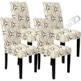 thumbnail image 1 of Dining Chair Covers 4 Pack, Waterproof Stretch Kitchen Room Chair Seat Cover Parson Chair Cushion Slipcovers Removable Seat Protector for Wedding Party Home Decor (Set of 4, Beige), 1 of 6