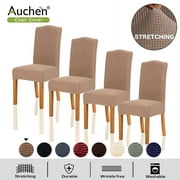 Dining Chair Covers, AUCHEN Chair Covers Set of 4, Parsons Chair Slipcover Chair Covers for Dining Room, Removable Washable Elastic Parsons Seat Case for Restaurant Hotel Ceremony (Camel)
