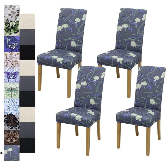 Dining Chair Covers, Dining Room Chair Cover Set of 4, Stretch Kitchen Chair Covers, Detachable Washable Chair Cover, Parsons Chair Slipcovers Protective, for Home, Restaurant, Banquet (Pattern 26)