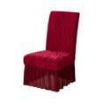 thumbnail image 1 of Dining Chair Covers Jacquard Skirted Slipcover Thickened Elastic Fabric Protector For Home Banquet Decoration Red, 1 of 6
