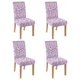 thumbnail image 1 of Dining Chair Covers Leopard Pattern Set of 4 Stylish Animal Print Washable Polyester Stretch Slipcovers Removable Seat Protector for Romantic Home Decor, 1 of 7