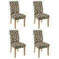 thumbnail image 1 of Dining Chair Covers Leopard Pattern Set of 4 Cute Animal Print Washable Polyester Stretch Slipcovers Removable Seat Protector for Romantic Home Decor, 1 of 7
