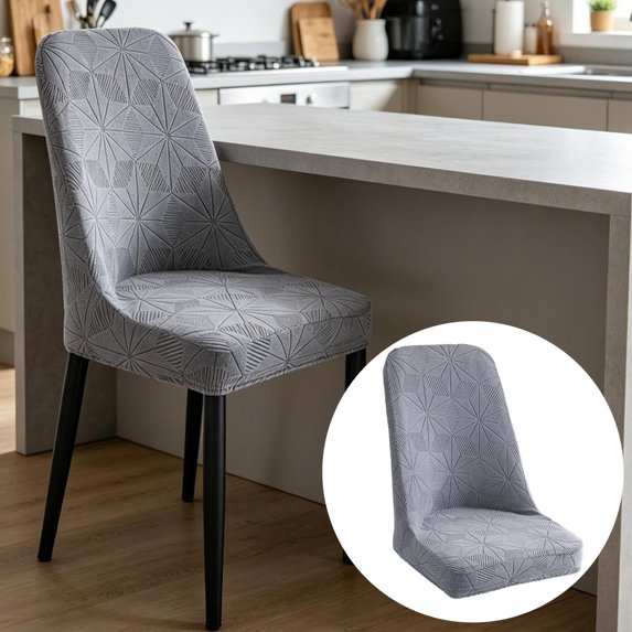 Dining Chair Covers,Seat Covers for Dining Room Chairs,Chair Covers for Dining Chairs,Dining Chair Covers,Removable Stretch Parsons Slip(Gray)