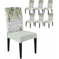 thumbnail image 1 of Dining Chair Covers Set of 4,Rustic Blue Ombre Eucalyptus Leaf Universal Stretch Kitchen Seat Covers Parsons Chair Protector Slipcover for Home Restaurant Party Decor,Leaves on White Wood Plank, 1 of 6