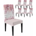 thumbnail image 1 of Dining Chair Covers Set of 4,Rustic Blue Ombre Eucalyptus Leaf Universal Stretch Kitchen Seat Covers Parsons Chair Protector Slipcover for Home Restaurant Party Decor,Leaves on White Wood Plank, 1 of 6