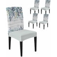 thumbnail image 1 of Dining Chair Covers Set of 4,Rustic Blue Ombre Eucalyptus Leaf Universal Stretch Kitchen Seat Covers Parsons Chair Protector Slipcover for Home Restaurant Party Decor,Leaves on White Wood Plank, 1 of 6