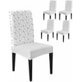 thumbnail image 1 of Dining Chair Covers Set of 4,Rustic Plant Flower Pattern Universal Stretch Kitchen Seat Covers Parsons Chair Protector Slipcover for Home Restaurant Party Decor,White Wheat Flower on Orange, 1 of 6