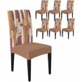 thumbnail image 1 of Dining Chair Covers Set of 4,Rustic Purple Ombre Wood Board Universal Stretch Kitchen Seat Covers Parsons Chair Protector Slipcover for Home Restaurant Party Decor,Vintage Shabby Style, 1 of 6