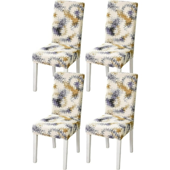 Dining Chair Covers Set of 4 Stretch Spandex Dining Room Chair Covers Parsons Chair Slipcovers Dining Chair Protector Anti-dust Chair Seat Protector for Dining Room Hotel, Kitchen, Party