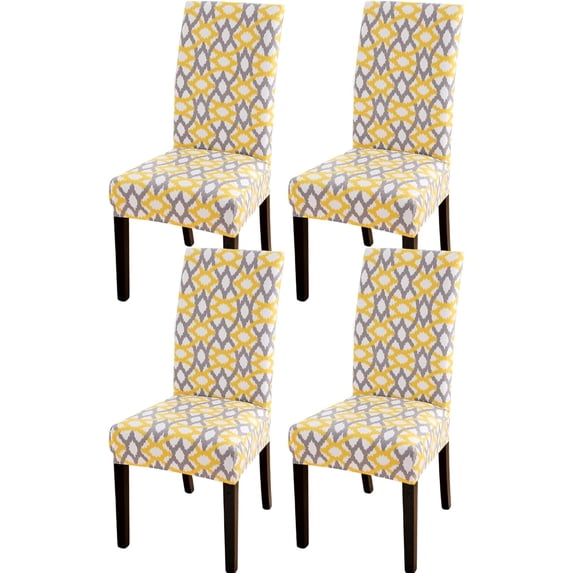 Dining Chair Covers Set of 4 Stretch Spandex Dining Room Chair Covers Parsons Chair Slipcovers Dining Chair Protector Anti-dust Chair Seat Protector for Dining Room Hotel, Kitchen, Party