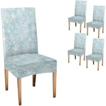 Dining Chair Covers Set of 4 Stretch Spandex Removable Washable Snowflake Kitchen Chair Protector Slipcovers for Living Room,Ceremony,Restaurant,Party