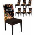 thumbnail image 1 of Dining Chair Covers Set of 6,Pumpkin Leaf on Orange Linen Universal Stretch Kitchen Seat Covers Parsons Chair Protector Slipcover for Home Restaurant Party Decor,Autumn Plant Thanksgiving Theme, 1 of 6