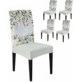 thumbnail image 1 of Dining Chair Covers Set of 6,Rustic Eucalyptus Leaf Pumpkin Universal Stretch Kitchen Seat Covers Parsons Chair Protector Slipcover for Home Restaurant Party Decor,Fall Colorful Plant on Wood, 1 of 6