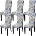 thumbnail image 1 of Dining Chair Covers Set of 6, Stretch Printed Flower Dining Chair Cover, Parsons Chair Covers Removable Washable Chair Slipcover Protector for Dining Room, Kitchen, Ceremony (Leaf Pattern1), 1 of 6