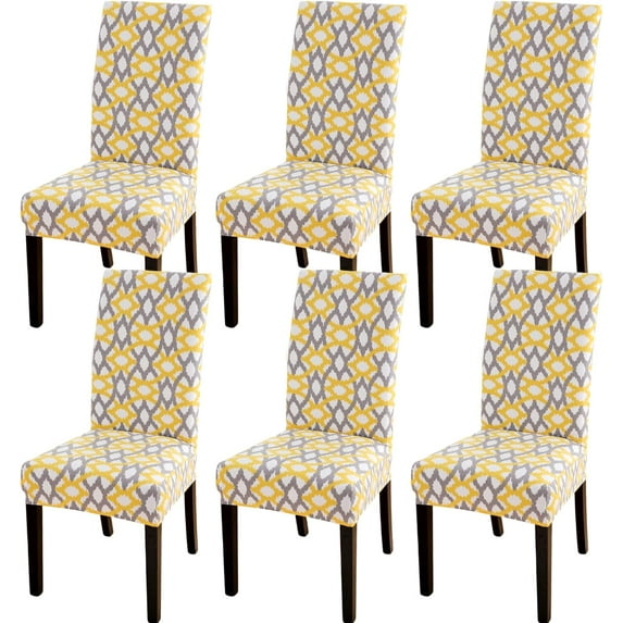 Dining Chair Covers Set of 6 Stretch Spandex Dining Room Chair Covers Parsons Chair Slipcovers Dining Chair Protector Anti-dust Chair Seat Protector for Dining Room Hotel, Kitchen, Party