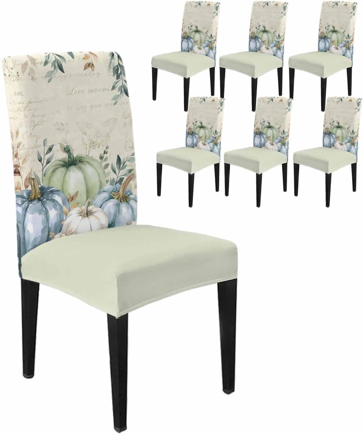 Dining Chair Covers Set of 6,Thanksgiving Colorful Pumpkin Universal ...