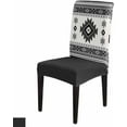 thumbnail image 1 of Dining Chair Covers Set of 8,Grey Black White Geometric Pattern Universal Stretch Kitchen Seat Covers Parsons Chair Protector Slipcover for Home Restaurant Party Decor,Vintage Seamless Ethnic Theme, 1 of 6